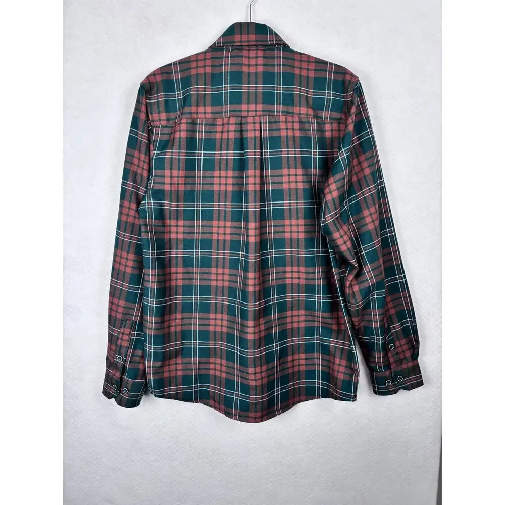 NWOT Dixxon Flannel Mistletoe Men’s Small Green Red Holiday Pearl Snap Shirt